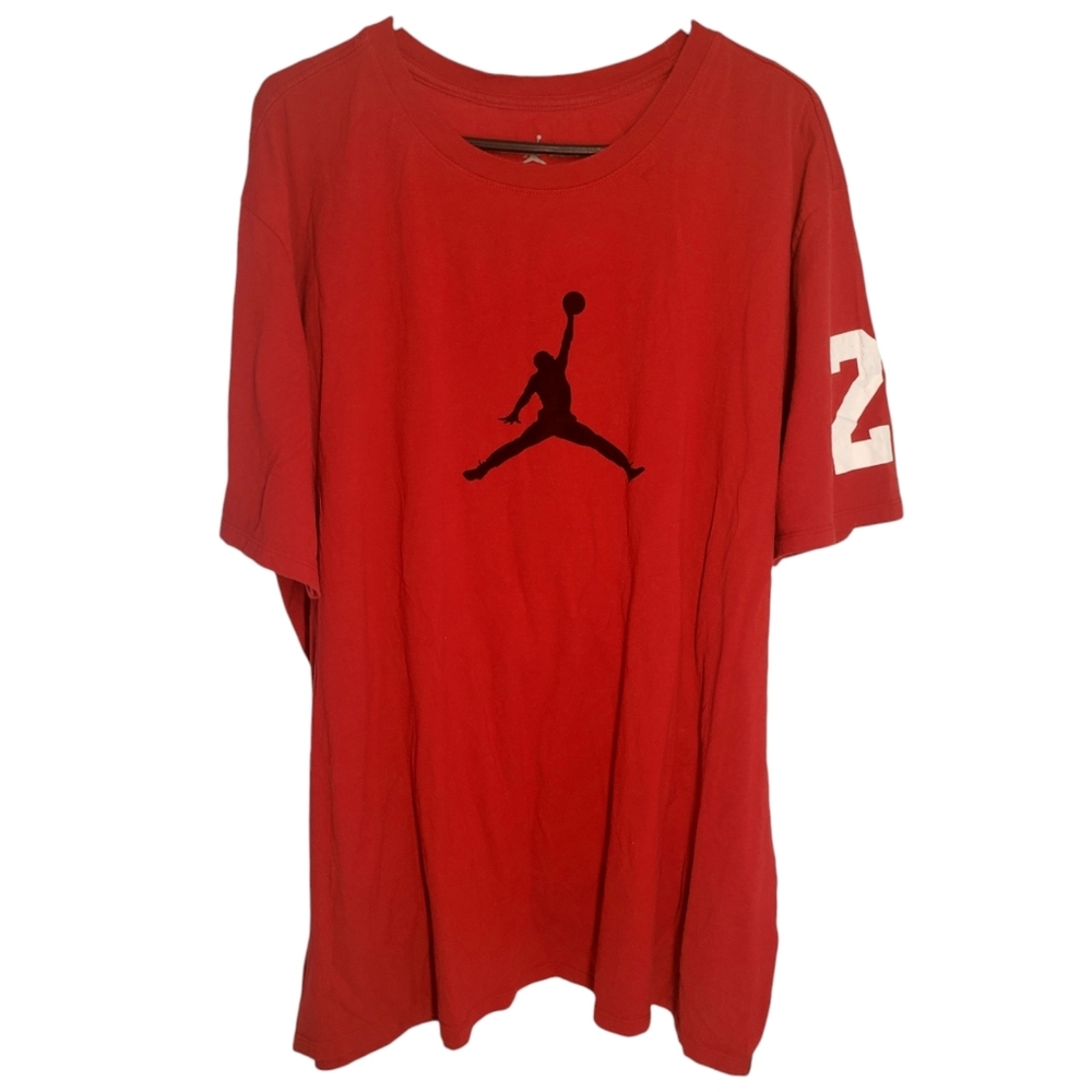 Michael Jordan 23 T-shirt Chicago Bulls Red Basketball Player Goat Fly Air Men